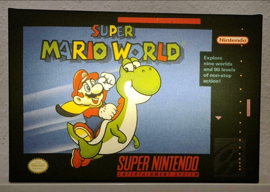 Luminart Super Nintendo Entertainment System Super Mario World LED-Leuchte USB-Lampe 30x20 cm SNES