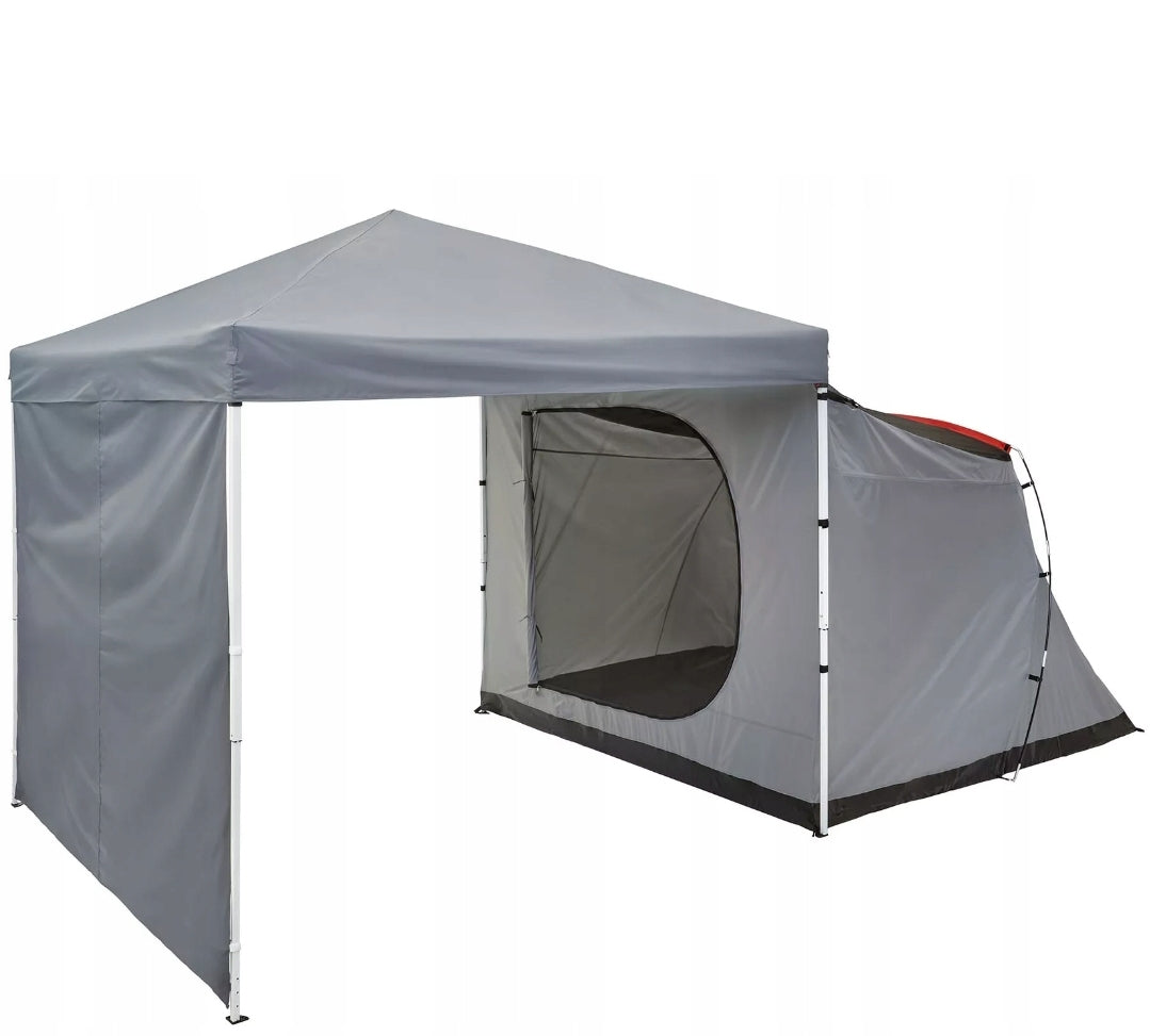 TOOM Zelt grau 240 x 180 x 240 cm mit Faltpavillon 240 x 240 x 240 cm