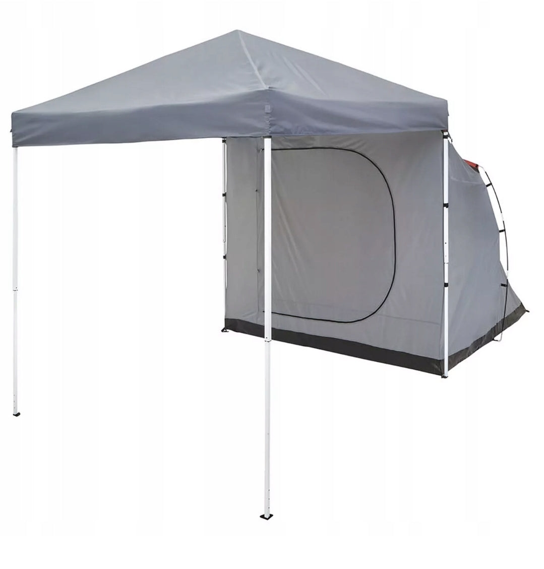 TOOM Zelt grau 240 x 180 x 240 cm mit Faltpavillon 240 x 240 x 240 cm