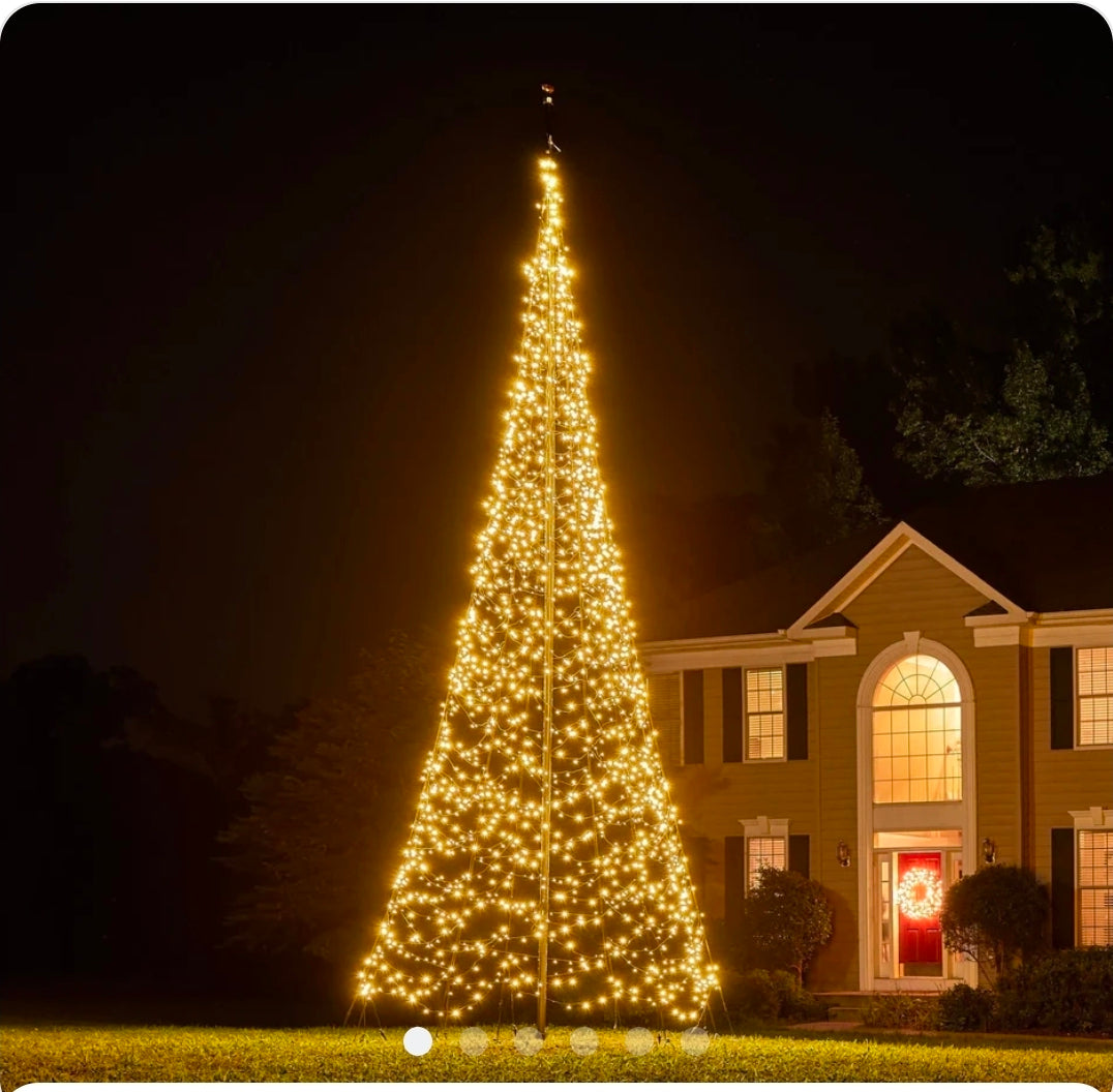 Fairybell Weihnachtsbaum 3 Meter, 360 cm LED-Leuchten, Inklusive Mast