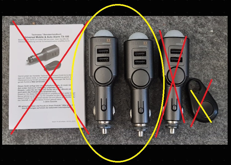 Technaxx Universal Auto Alarm TX-100 12V & 24V Zigarettenanzünder 110dB KFZ-Alarmanlage