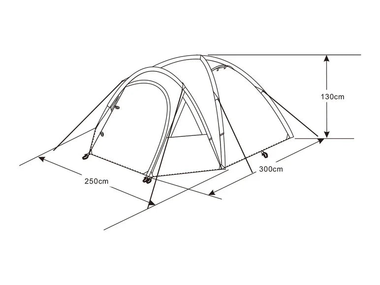 Rocktrail Doppeldachzelt 4 Personen, verdunkeltes Campingzelt