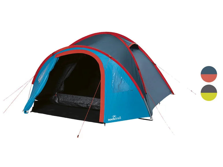 Rocktrail Doppeldachzelt 4 Personen, verdunkeltes Campingzelt