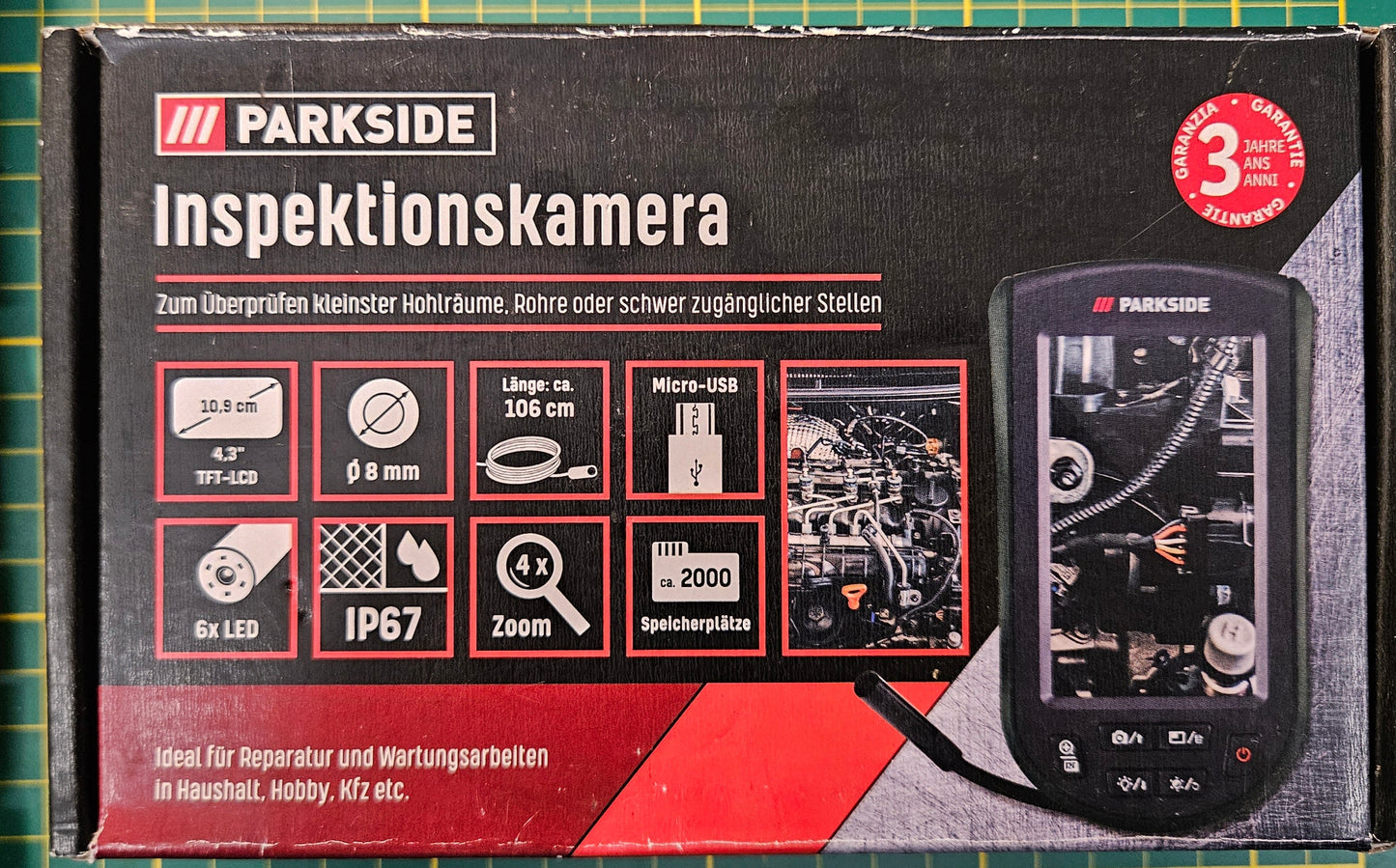 Parkside Inspektionskamera 10,9 cm TFT-LCD Monitor Endoskop