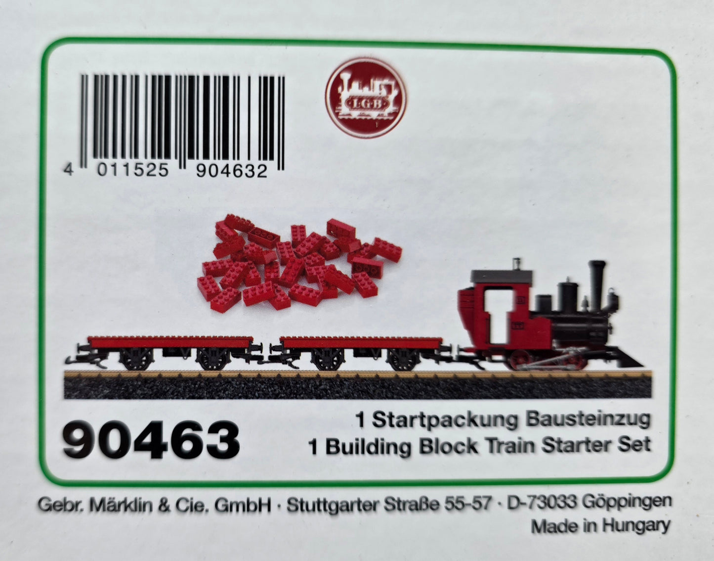 Lehmann / Märklin / LGB 90463 G Startset Bausteinzug 230 Volt Lehmann Garteneisenbahn Gross Bahn The Big Train LGB - Spur G
