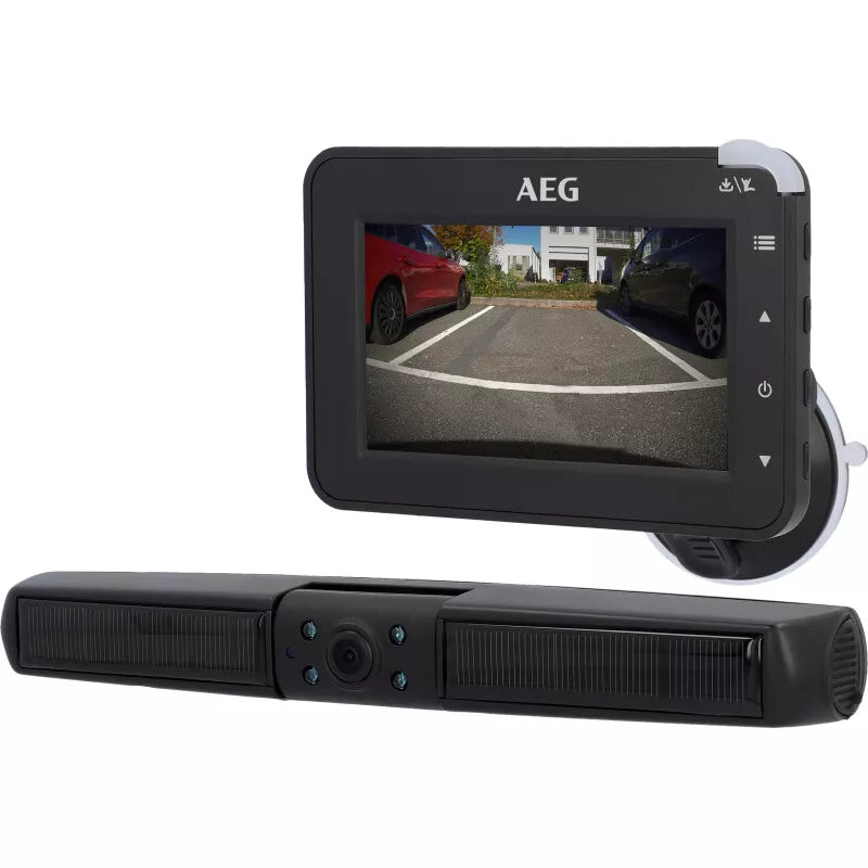 AEG Funk-Übertragungssystem RV 4.3 Rückfahrkamera solarbetriebene Kamera incl. Monitor