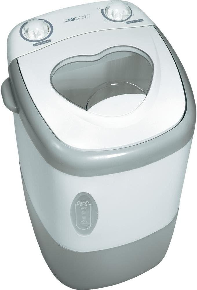 Clatronic MWA 3540 Miniwaschmaschine TL / 1,5 kg / 15 Minuten-Timer/weiß-grau Camping-Waschmaschine