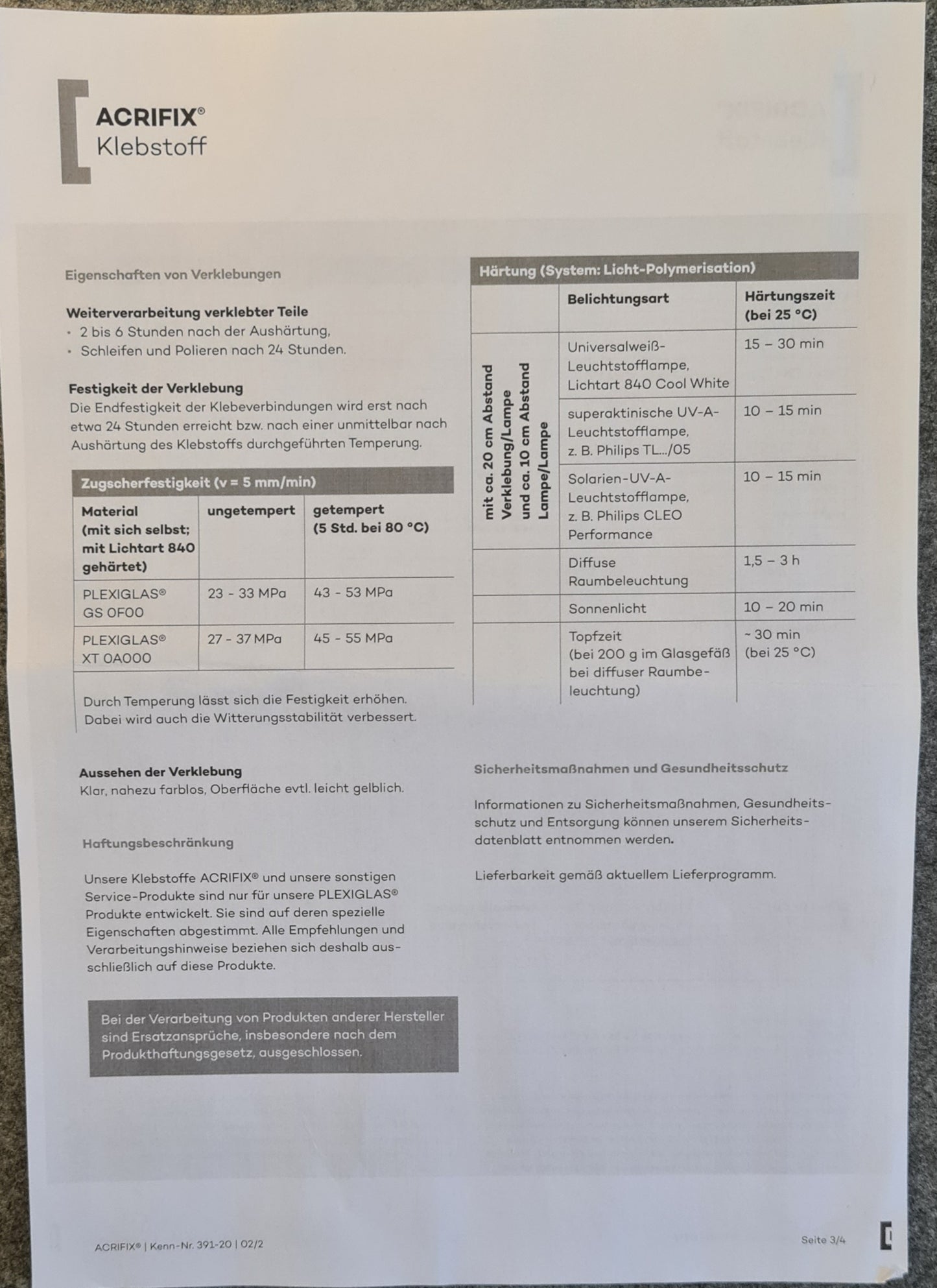 Acrifix Röhm 1R 0192 1-Komponenten Polymerisationsklebstoff Kleber für Acrylglas / PLEXIGLAS®