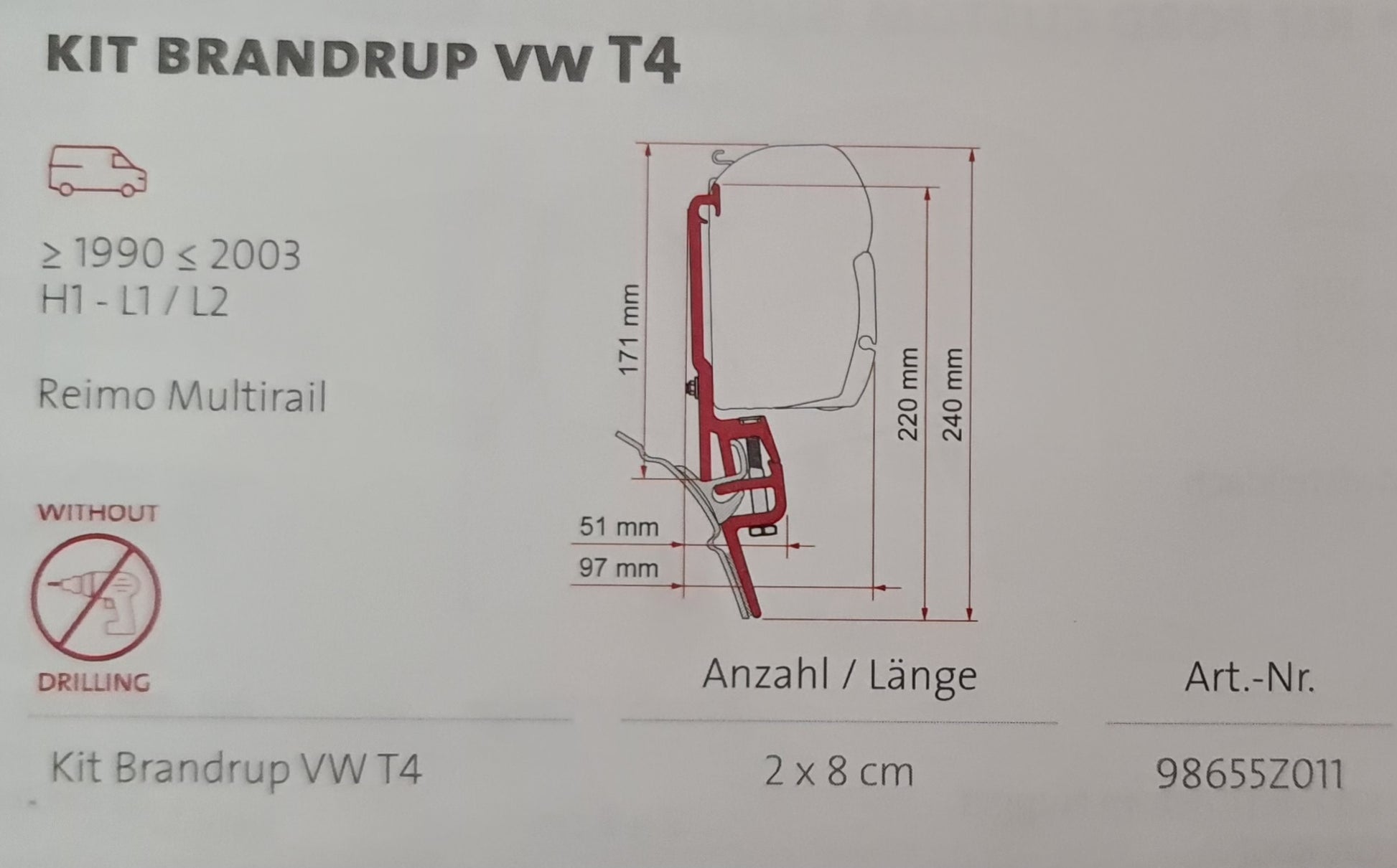 brandrup top rail t4 markise Fiamma Markisen-Adapter für Fiamma F45S/F45L Reimo Multirail T4 oder B – Camper-Forum-Münsterland