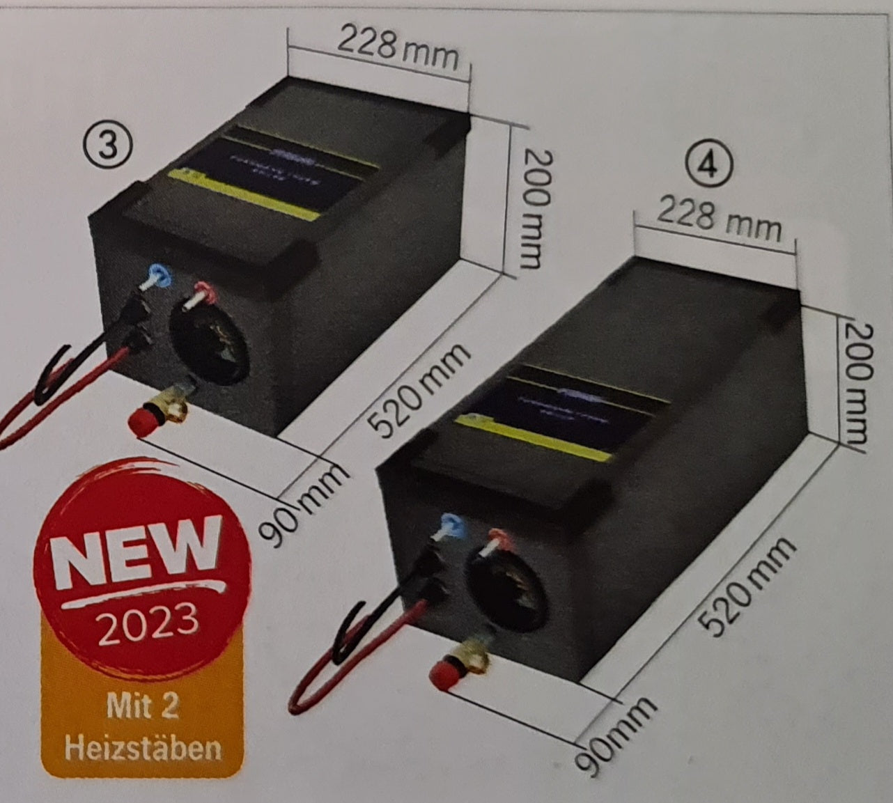 Pundmann Boiler AIR Kombi 12/230V, 6 Liter & 9,9 Liter, 500 Watt, 2,3 bar Betriebsdruck mit 2 Heizstäben