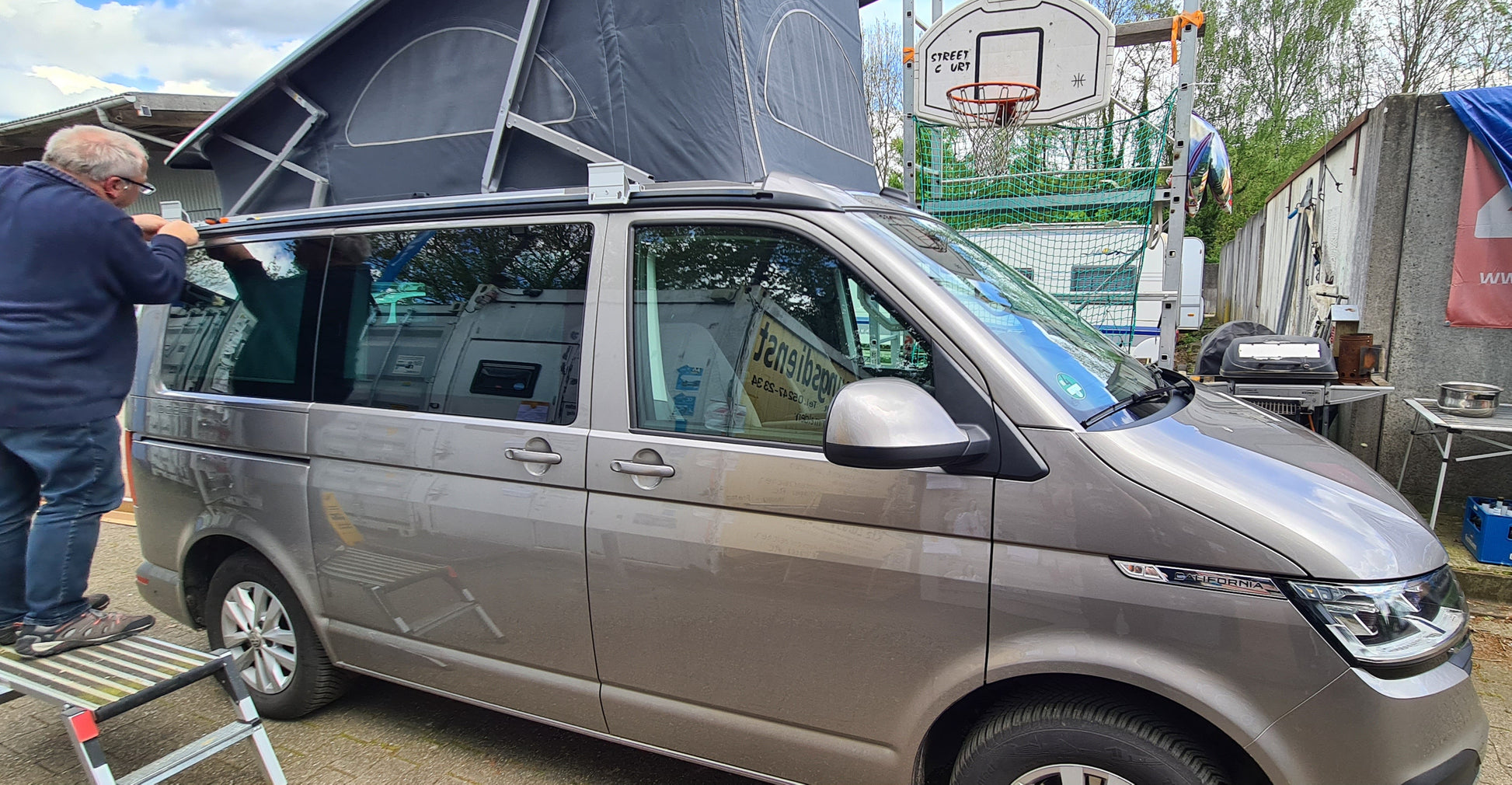 vw t6 california höhe mit markise Fiamma F45s f. VW CALIFORNIA 260 cm Deep Black, Titanium, White, Tuch – Camper-Forum-Münsterland