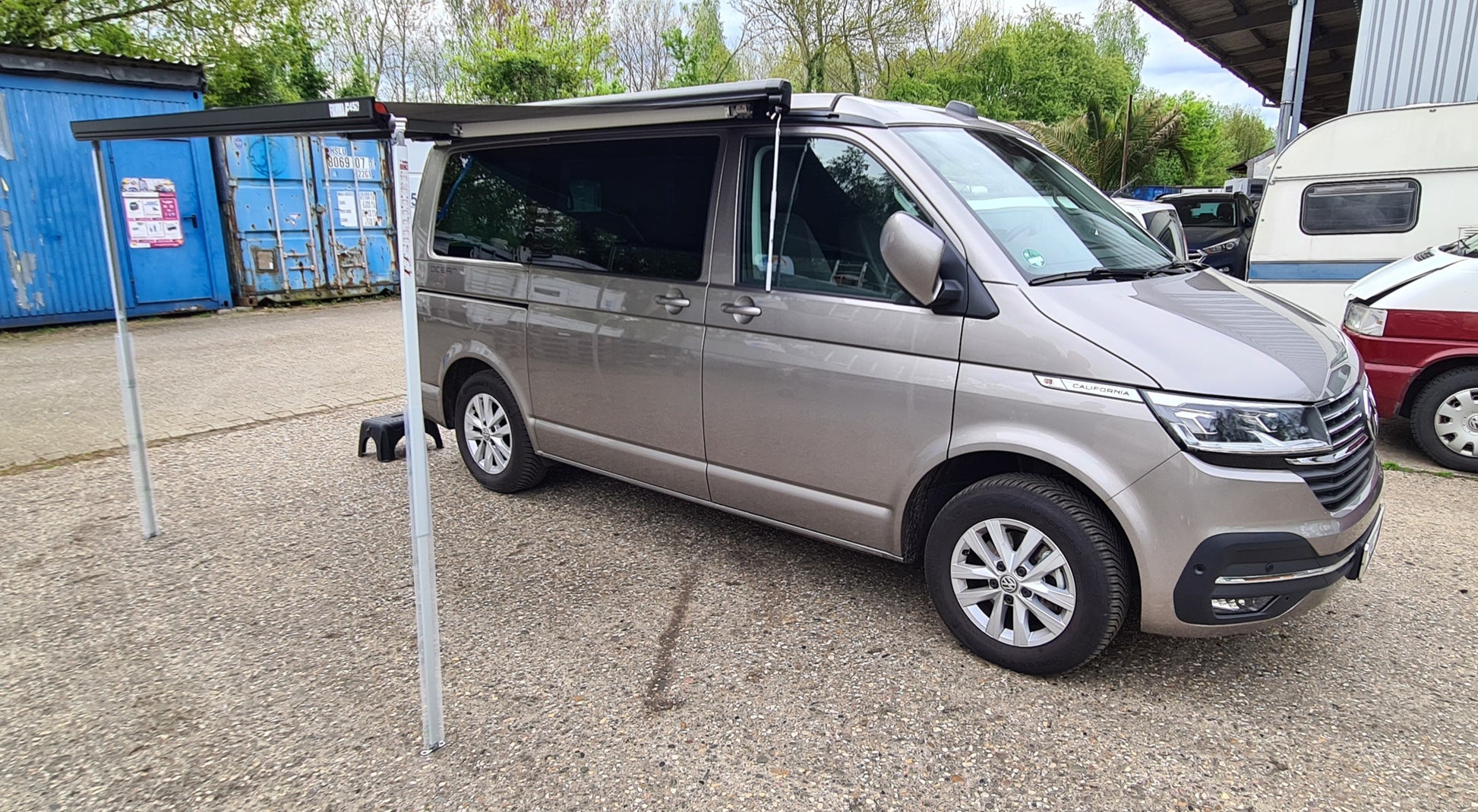 markise vw t6 california original maße Fiamma F45s f. VW CALIFORNIA 260 cm Deep Black, Titanium, White, Tuch – Camper-Forum-Münsterland