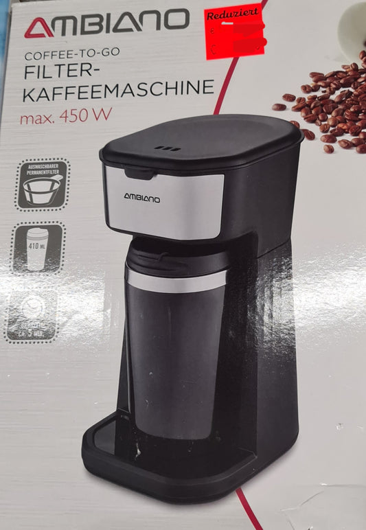 Ambiano Fiter-Kaffeemaschine für Camping 230V 450 Watt Coffee-To-Go