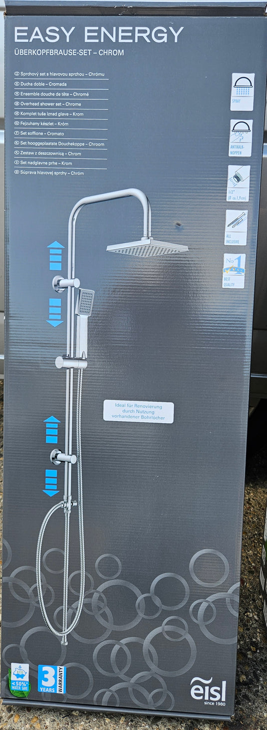 Eisl Easy Energy Duschsäule Überkopfbrause-Set Regendusche, wahlweise in chrom oder matt schwarz