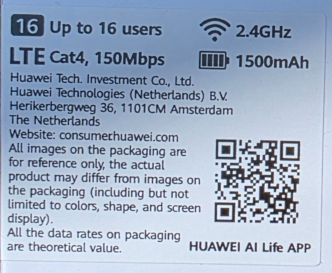 Huawei mobiler 4G Wifi LTE 150Mbps WLAN-Hotspot E5576-320 Router mit od. ohne LIDL Sim-Karte Vodafone