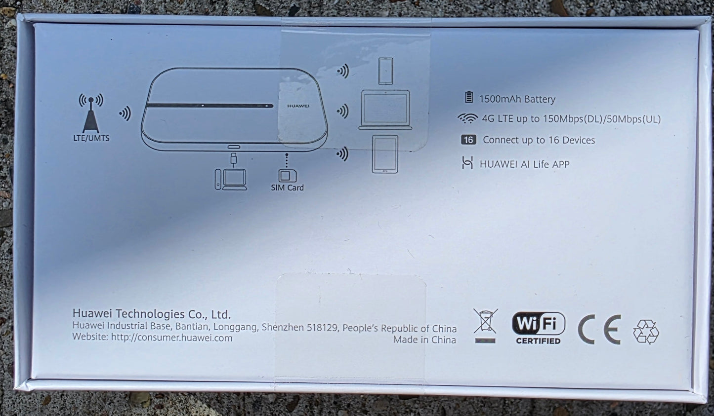 Huawei mobiler 4G Wifi LTE 150Mbps WLAN-Hotspot E5576-320 Router mit od. ohne LIDL Sim-Karte Vodafone