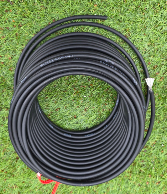 Solarkabel 6,0 mm² Rot/Schwarz EN 50619 PV1-F6 für Solaranlagen ab 200 Watt Modulleistung