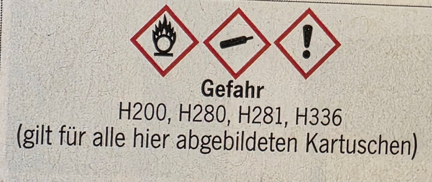 Stechkartusche Gaskartusche 190g Butan Butangas für Campingkocher, Gaslampe, Lötlampe usw.