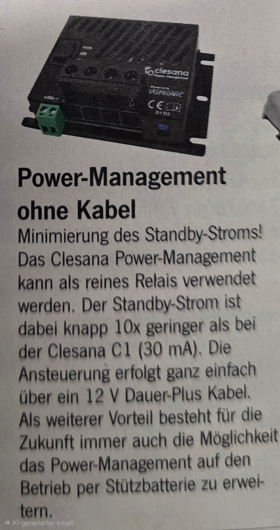 Votronic Power-Management mit / ohne Kabel, für Clesana C1 Verschweiß-Toilette
