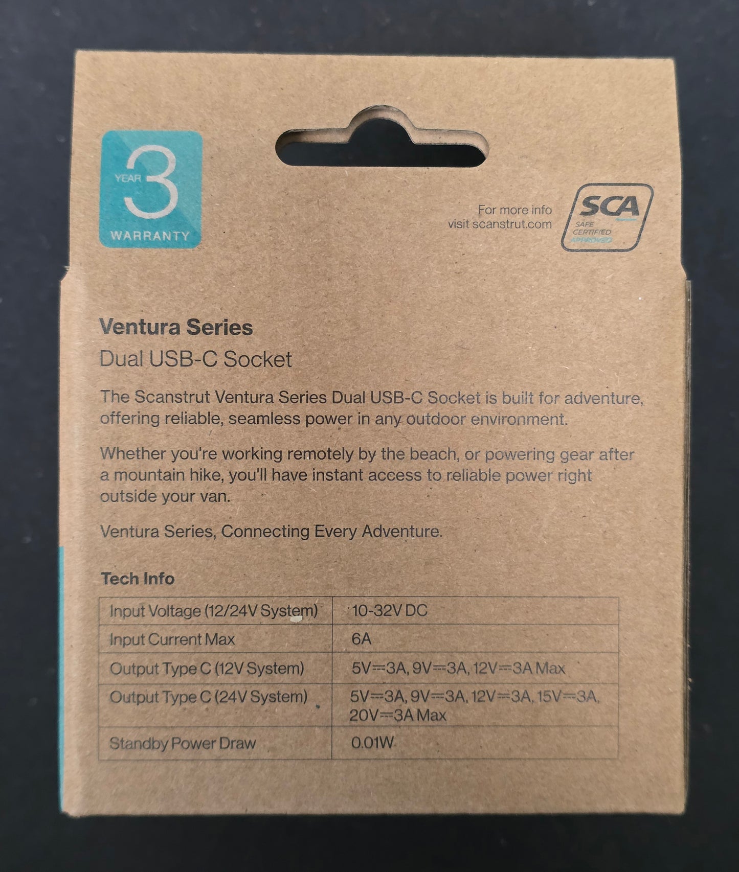 Scanstrut Außensteckdose Ventura Series Dual USB-C Socket 2 x 3A
