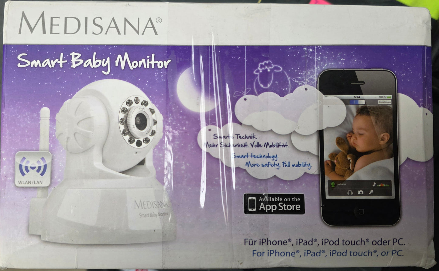 Medisana Smart Baby Monitor WLAN-Überwachungskamera Art.Nr. 52345 Babyphone / Babyfon