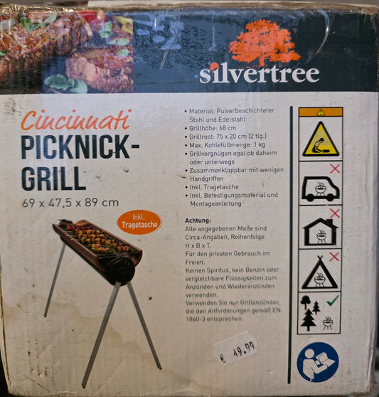 Silvertree Picknick-Grill Ciuciuuati 69x47,5x89 Holzkohlegrill