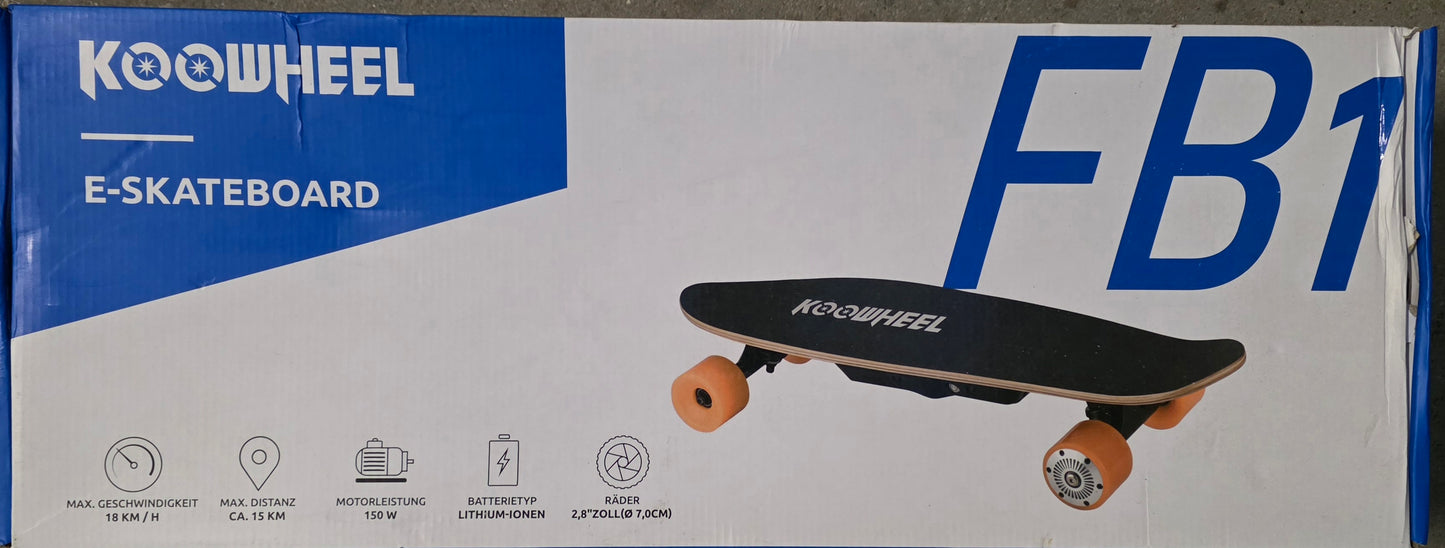 Koowheel FB1 E-Skateboard 18 km/h 15 km Reichweite  150W Motor