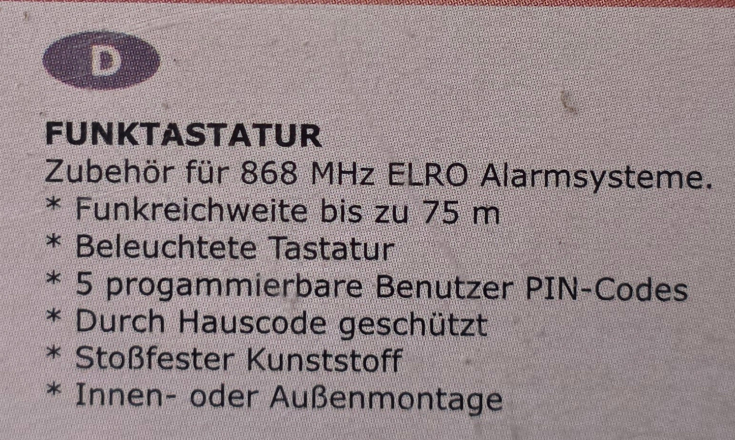 ELRO smartwares Funktastatur für Innen- oder Außenmontage Wireless Keypad SA68C