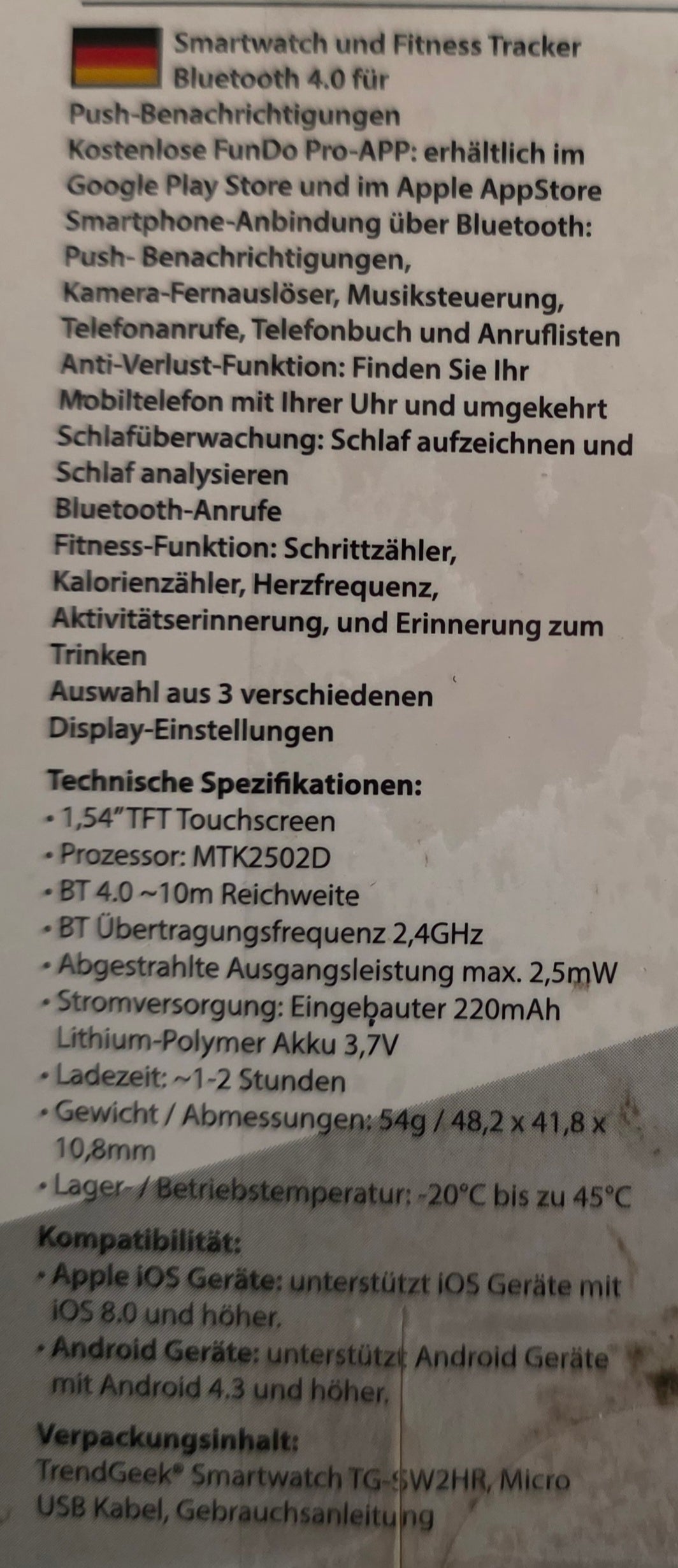 Technaxx Trendgeek Smartwatch Tg-sw2hr 4782 D