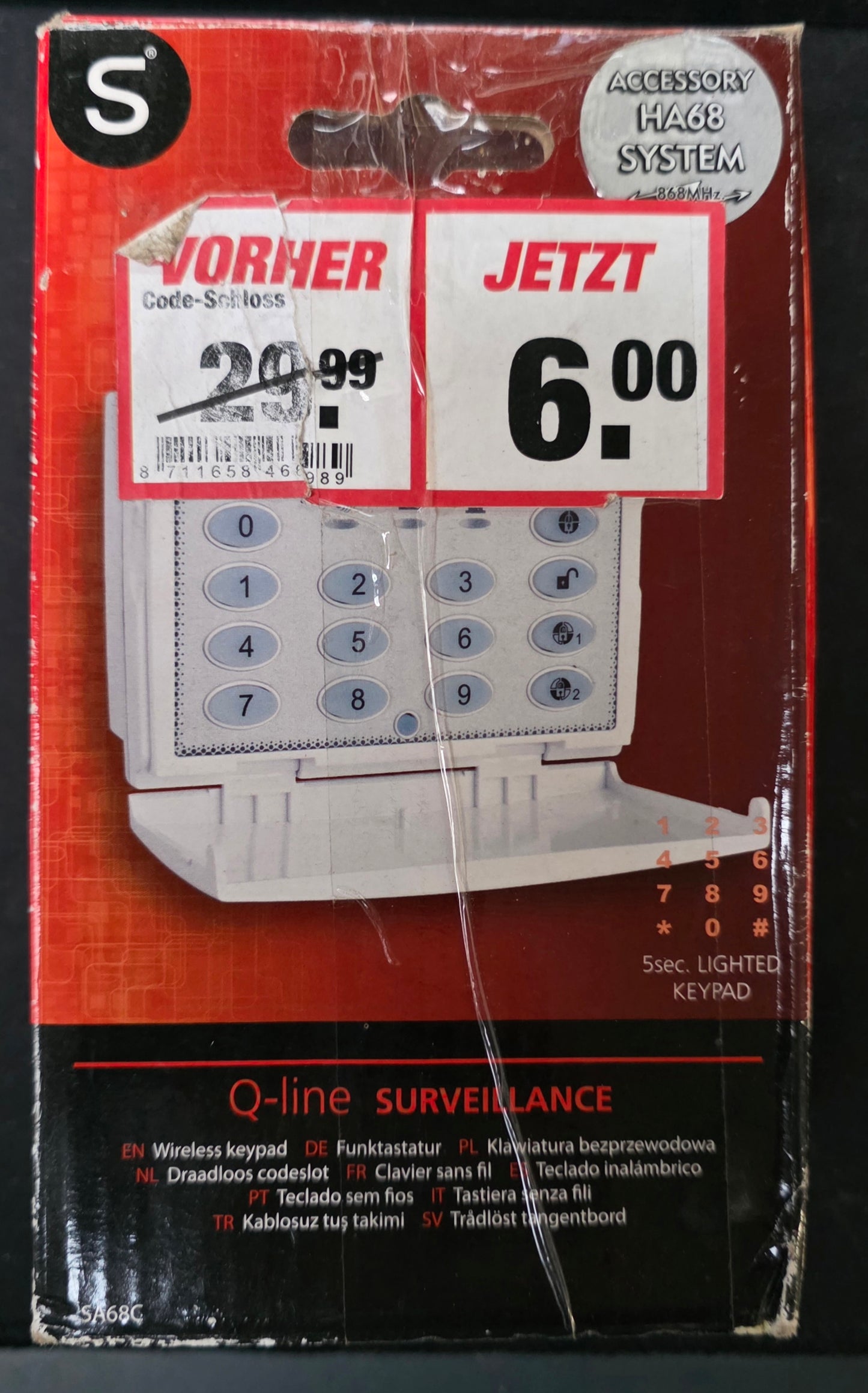 Smartwares Funktastatur für HA68 System Alarmanlage SA68C