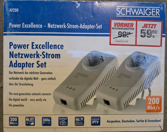Schwaiger Netzwerk-Strom-Adapter-Set AV200