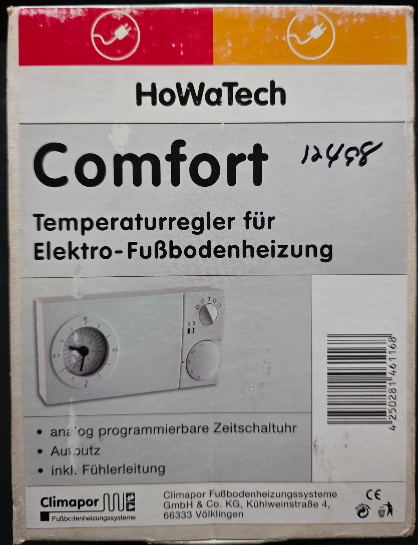 HoWaTech Comfort Temperaturregler für Elektro-Fußbodenheizung Climapor