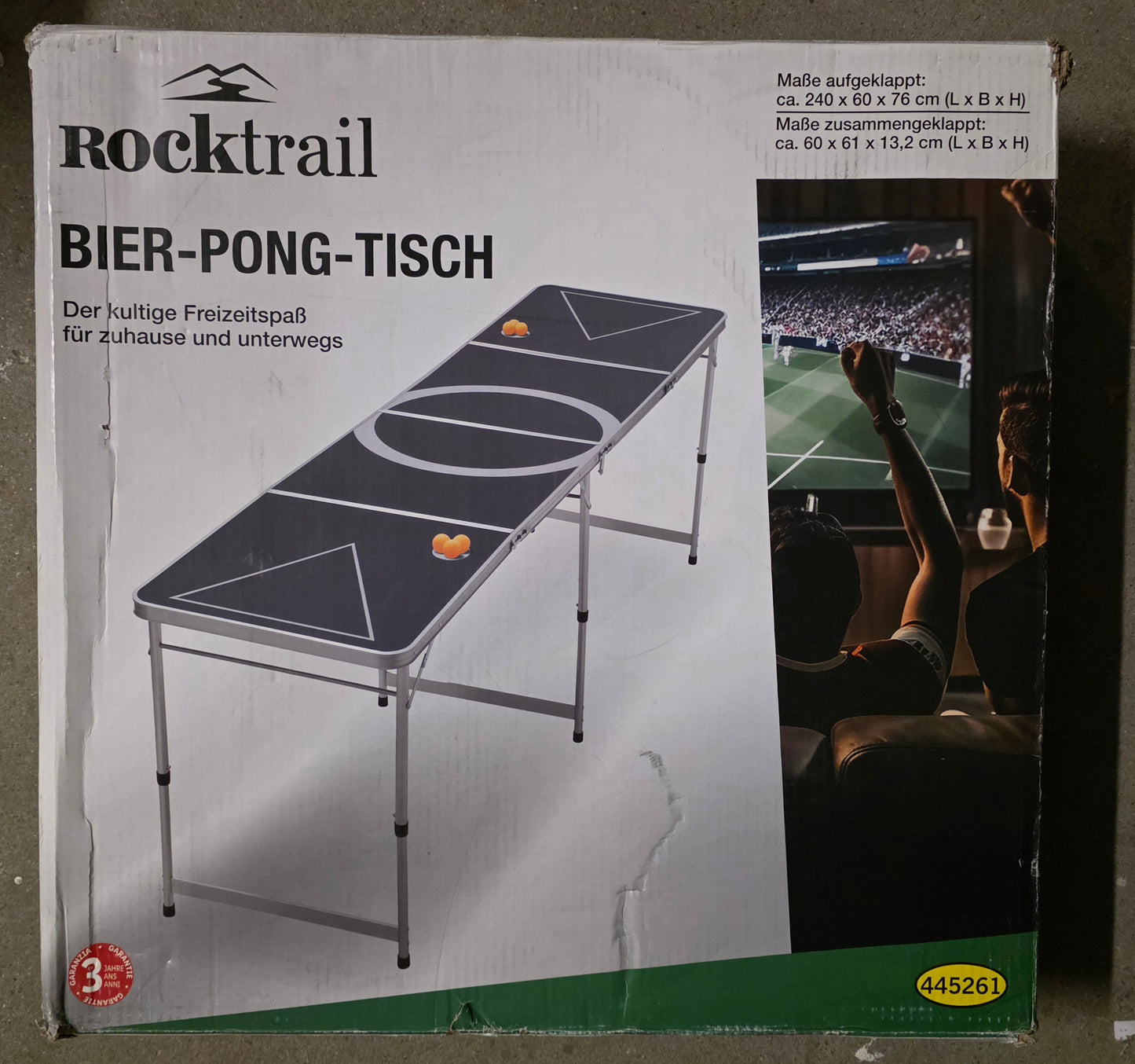Rocktrail Bier-Pong-Tisch Bierpong incl. 6 Bälle 240x60x76 cm