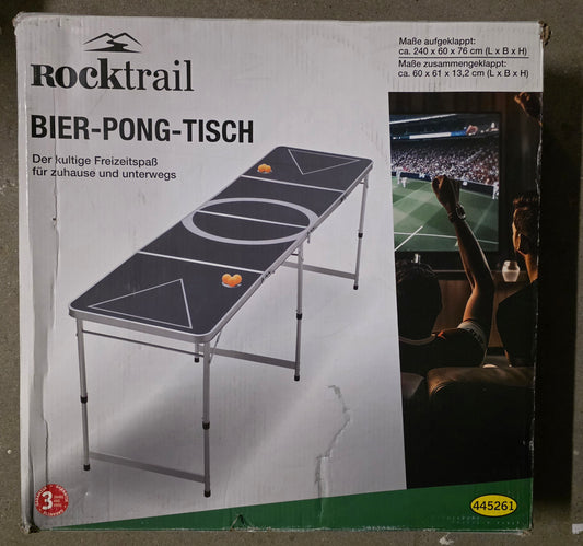 Rocktrail Bier-Pong-Tisch Bierpong incl. 6 Bälle 240x60x76 cm
