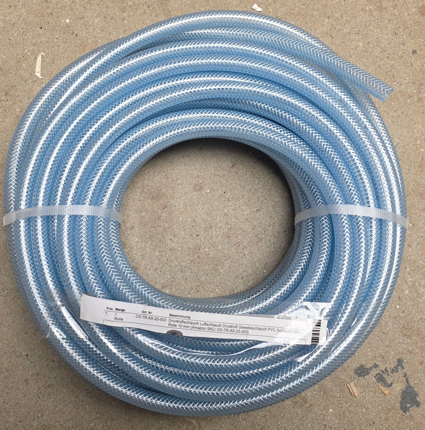 Druckluftschlauch Gewebe PVC 25m 10mm Innendurchmesser 16mm Außendurchmesser