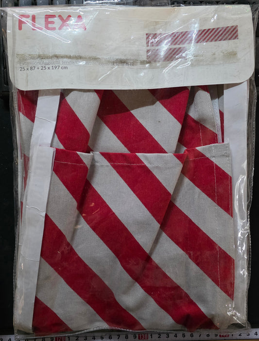 Flexa Verlängerung für Kinderbett mit Klettverschluss selbstklebend 197x25 & 87x25 cm rot-weiß gestreift