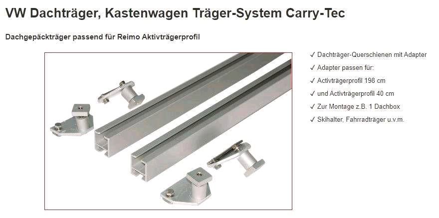 Carry-Tec Dachträgersystem Dachträger für REIMO Aktivträgerprofil