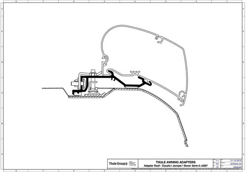 Thule Adapter für Omnistor TO 6002/6900, flache Version, Ducato