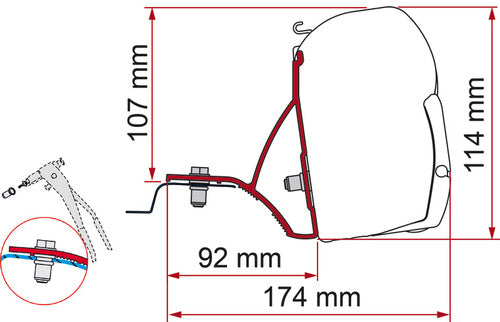 Fiamma Adapter Fiamma F45s - Renault Trafic, Opel Vivaro, Nissan NV300, Fiat Talento ab 2015