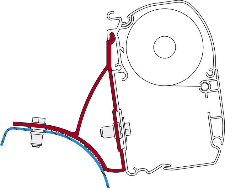 Fiamma Montageadapter Halter F35 Pro & F45s an Opel Vivaro A bis BJ 2015 43313