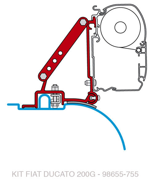 Fiamma Montageadapter F45s an Fiat Ducato 250 / 290 ab BJ 2006, L2 / H2