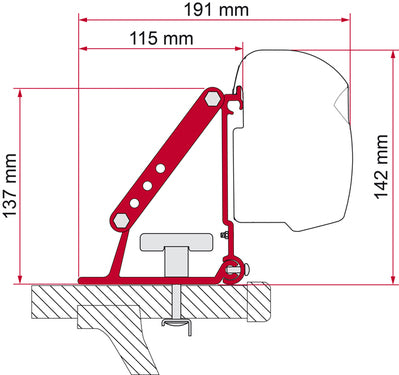 Fiamma Auto-Adapter F1 / F35 / F43van / F45 / F50 / F55 für Dachträger