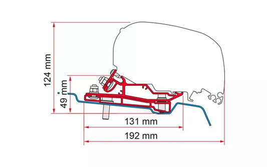 Fiamma Markisen-Adapter F80/F65 an Ford Transit H3 400cm Markisenbreite Fiamma: 98655Z108