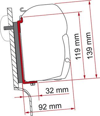 Fiamma Markisen-Adapter für F43van / F45i / F45iL Westfalia