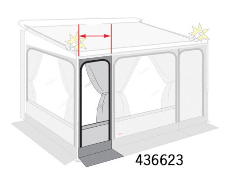 Fiamma Privacy Room Front-Erweiterungsset 100cm 1m für 400 cm Wandmarkise Fiamma F45 / F45s / F45l Art.Nr. 08364E01- Frontpanel Frontteil