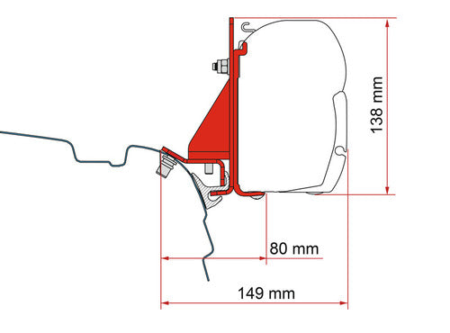 Fiamma Markisen-Adapter F45 und F43van für T5/T6