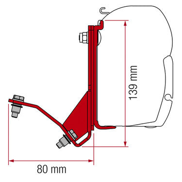 Fiamma Adapter für F45 Ducato/HymerCar/Pössl ab 07 mit Roof Rail