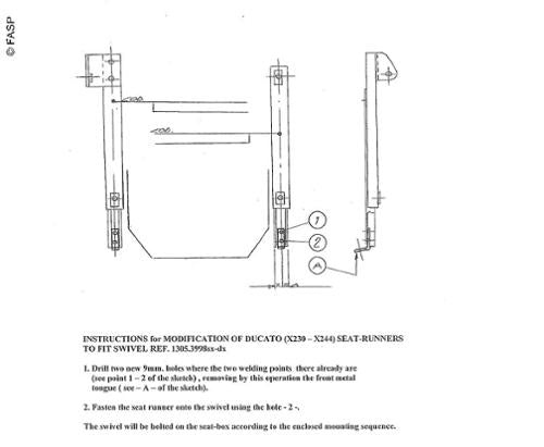 FASP Drehkonsole für Fiat Ducato Typ 244, Peugeot Boxer, Citroen Jumper