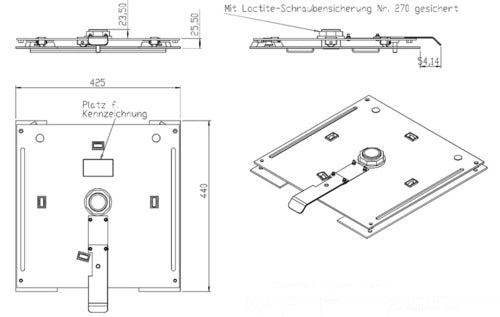 Sportscraft Drehkonsole für Sportscraft-Sitze im VW T5 / T6 / T6.1, Fahrer- od. Beifahrerseite