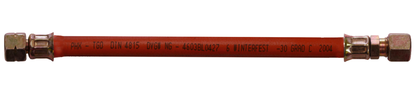 TGO MD-Gasschlauch 200 cm ( 1 /4 Zoll Linksgewinde - 8mm Schneidring-Verschraubung ) 60570